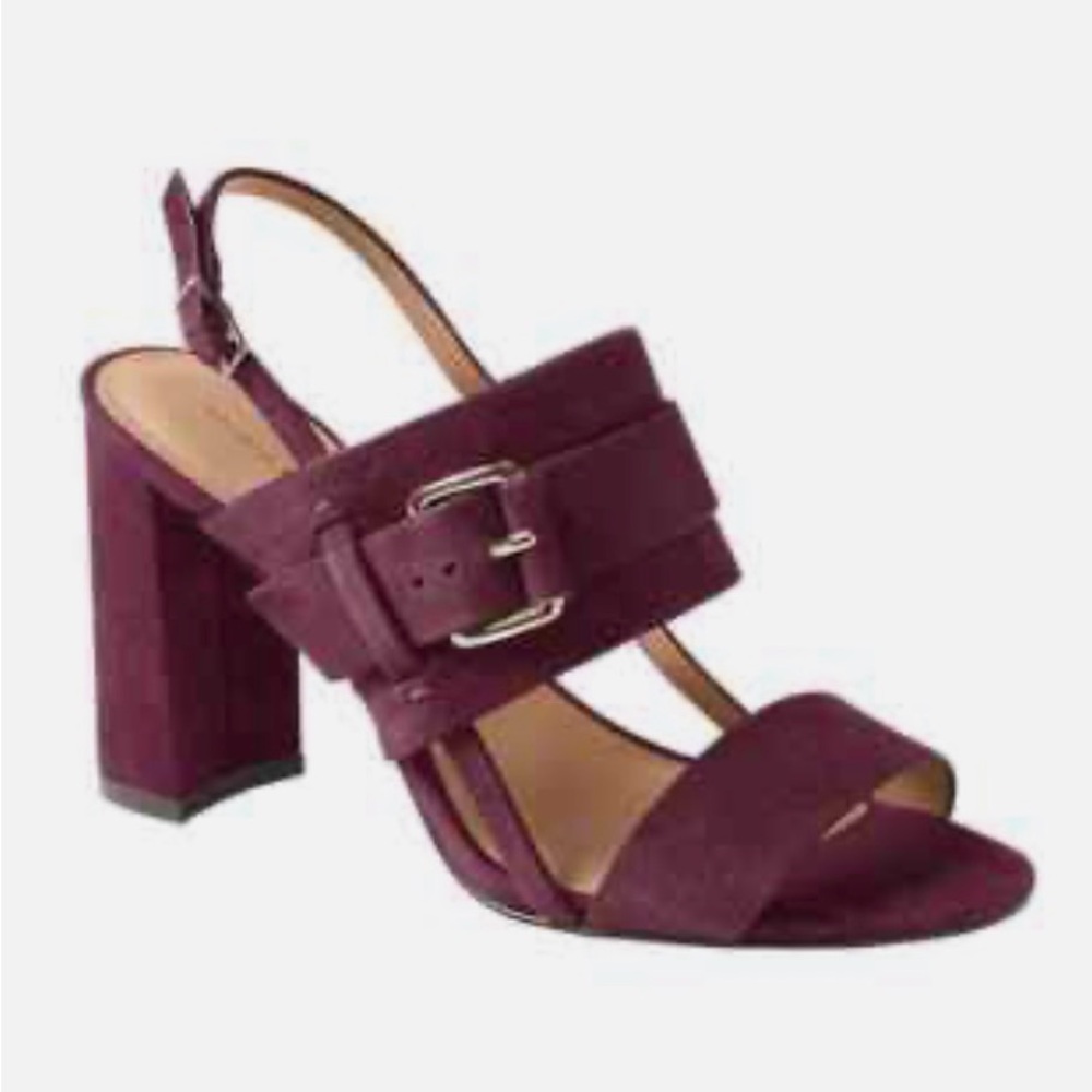 Banana Republic Burgundy Block Heel Sandals